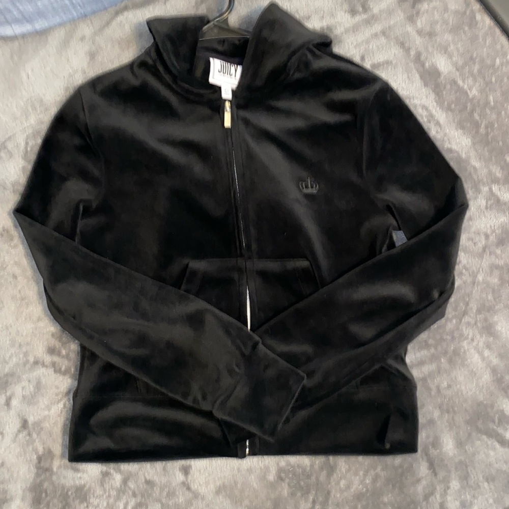 XS Juicy Couture Velour Black Jogger Set